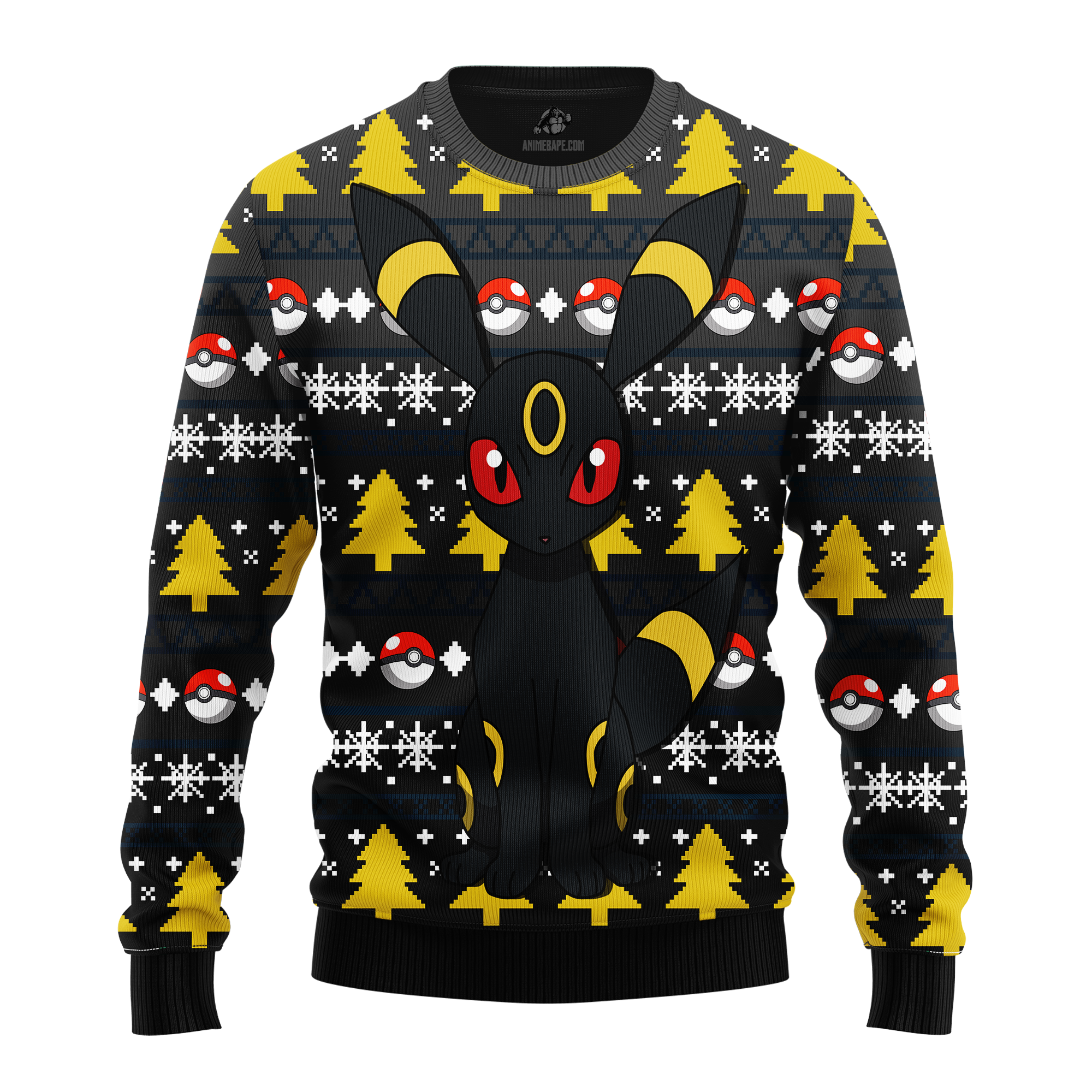 20251204-162018 Eevee Umbreon Pokemon Ugly Christmas Sweater Anime Gift - Image 1