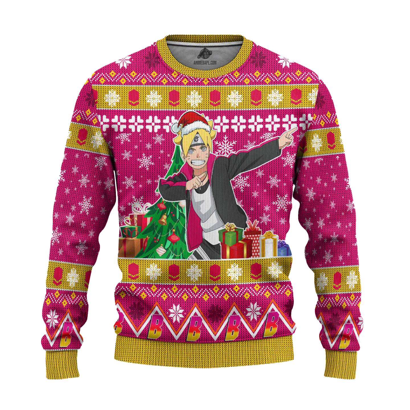 20251210-171414 Boruto Uzumaki Christmas Sweater Custom Anime Gift for Fans - Image 1