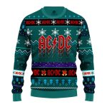 Acdc Christmas Sweater Gift Idea in Blue Green for Thanksgiving