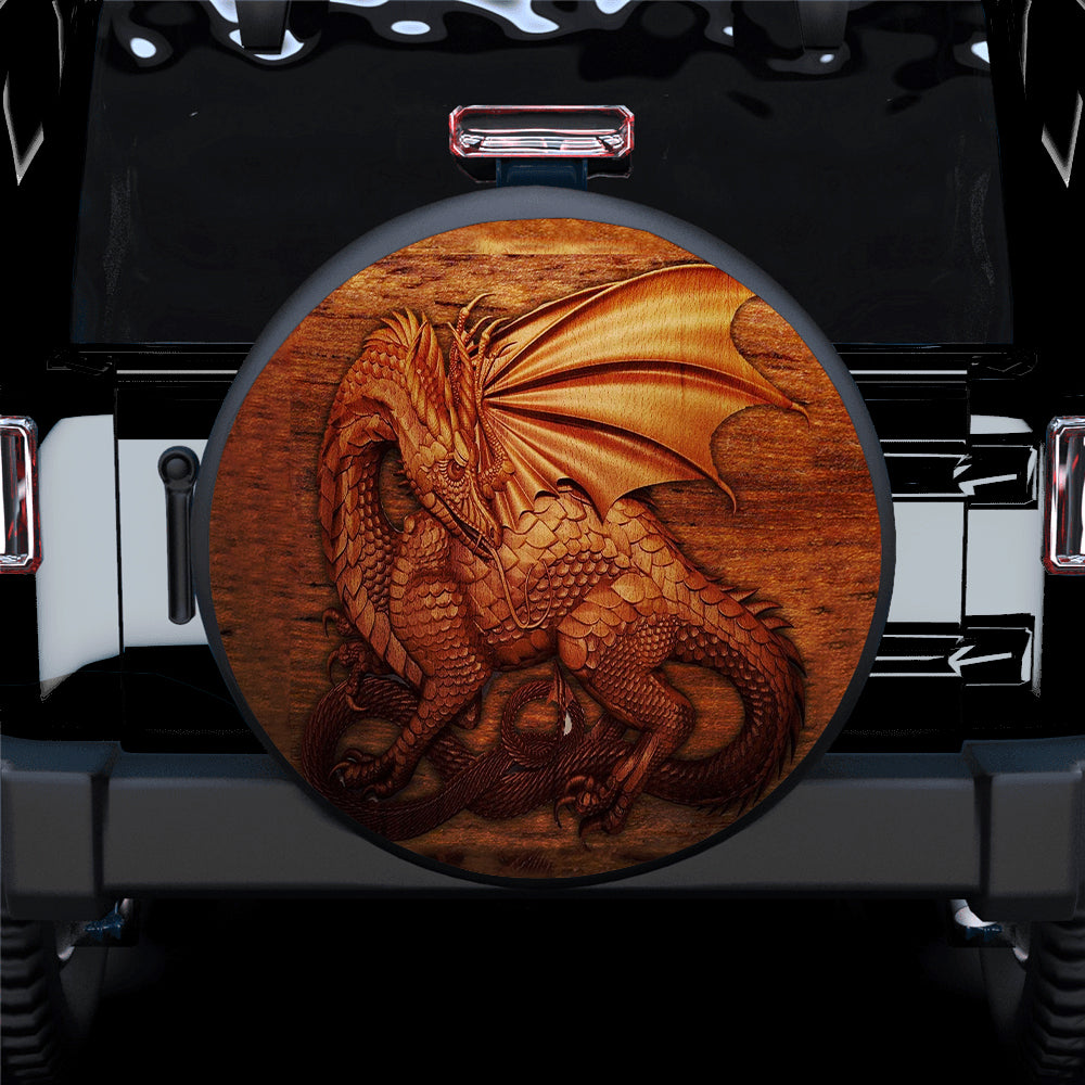 3D Dragon Art Jeep Spare Tire Cover for Campers and Car Lovers