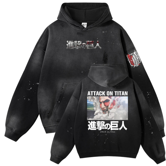 Anime Attack on Titan Battle Hoodie Vintage Oversized - Image 1