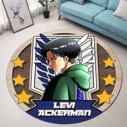 Attack On Titan Levi Ackerman Round Carpet Rug Bedroom Livingroom Home Decor 1