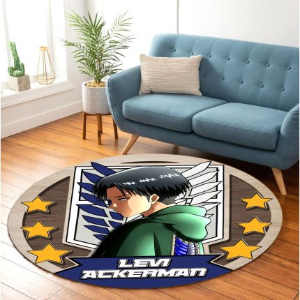 Attack On Titan Levi Ackerman Round Carpet Rug Bedroom Livingroom Home Decor 2