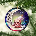 Attack On Titan Love You To The Moon Galaxy Mica Circle Ornament Perfect Gift For Holiday 1