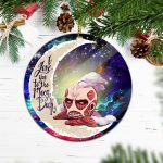 Attack On Titan Love You To The Moon Galaxy Mica Circle Ornament Perfect Gift For Holiday 2