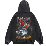 Attack on Titan Anime Evil Eren Vintage Oversized Hoodie - Image 2
