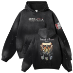 Attack on Titan Anime Vintage Hoodie Main Trio Oversized