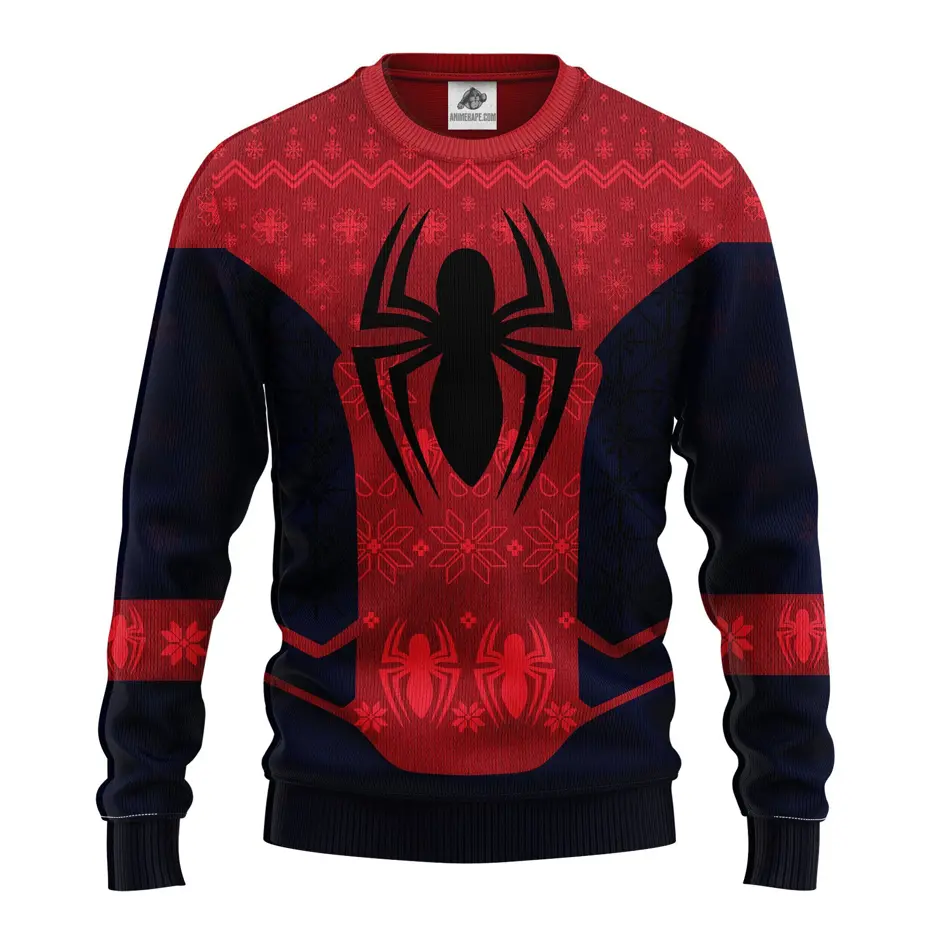 Custom Spiderman Christmas Sweater Perfect Thanksgiving Gift Idea Custom Spiderman Christmas Sweater | Perfect Thanksgiving Gift Idea - Image 1