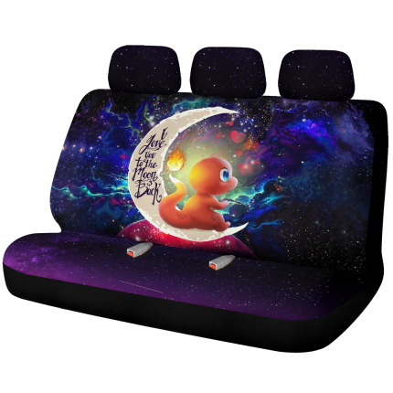 Cute Charmander Pokemon Love You To The Moon Galaxy Car Back Seat Covers Decor Protectors 1