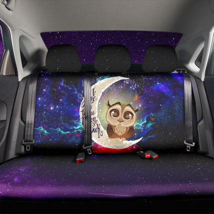 Cute Owl Love You To The Moon Galaxy Premium Custom Car Back Seat Covers Decor Protectors 2