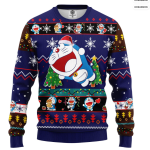 Doreamon Ugly Christmas Sweater Blue Perfect Gift for Thanksgiving