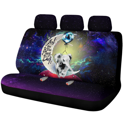 Elephant Love You To The Moon Galaxy Premium Custom Car Back Seat Covers Decor Protectors 1