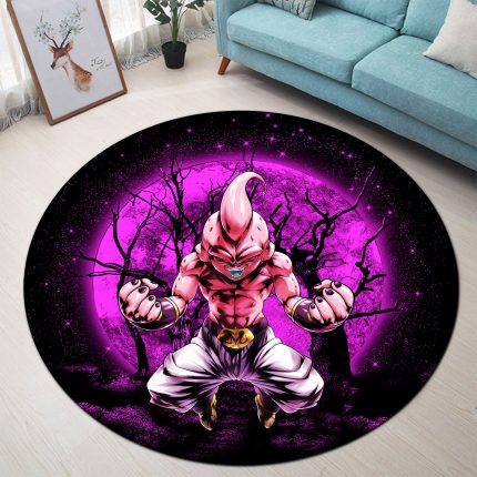 Kid Buu Dragon Ball Moonlight Round Carpet Rug Bedroom Livingroom Home Decor 1
