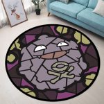 Koffing Pokemon Stained Glass Round Carpet Rug Bedroom Livingroom Home Decor 1