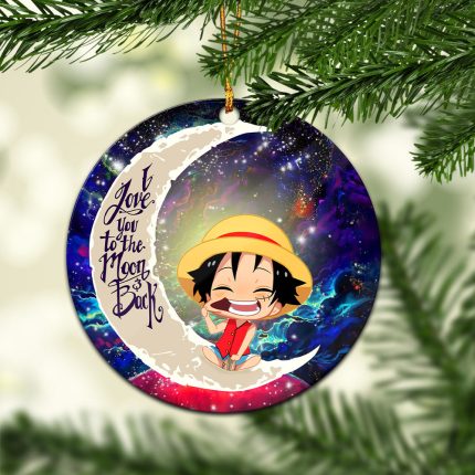 Luffy One Piece Love You To The Moon Galaxy Mica Circle Ornament Perfect Gift For Holiday 1