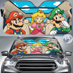 Mario Luigi Peach Car Sunshades for Auto Windshield Protection