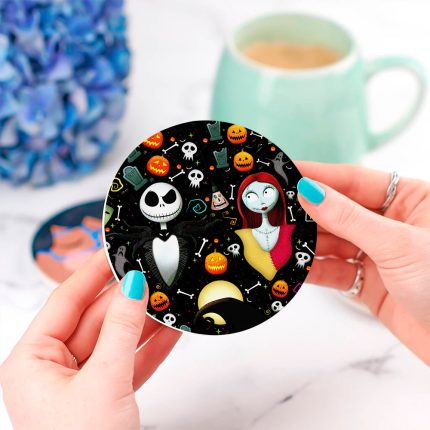 Nightmare Before Christmas Jack And Sally Ceramic Drink Coasters 1