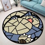 Pokemon Snorlax Stained Glass Round Carpet Rug Bedroom Livingroom Home Decor 1