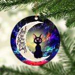 Sailor Moon Cat Love You To The Moon Galaxy Mica Circle Ornament Perfect Gift For Holiday 1