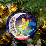 Simpsons Family Love You To The Moon Galaxy Mica Circle Ornament Perfect Gift For Holiday 2