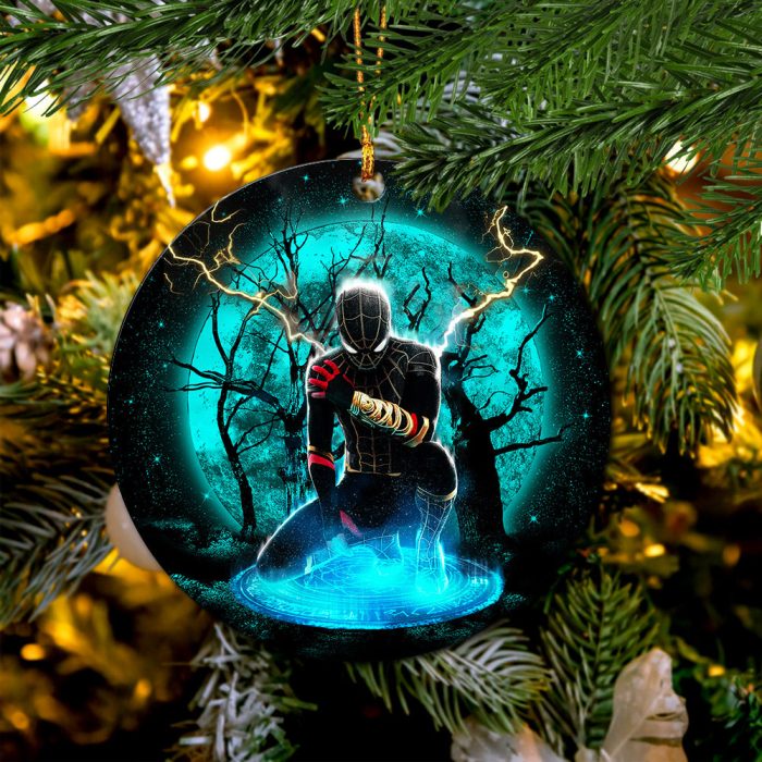 Spider Man Black Suit No Way Home Moonlight Mica Circle Ornament Perfect Gift For Holiday 1