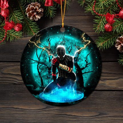 Spider Man Black Suit No Way Home Moonlight Mica Circle Ornament Perfect Gift For Holiday 2