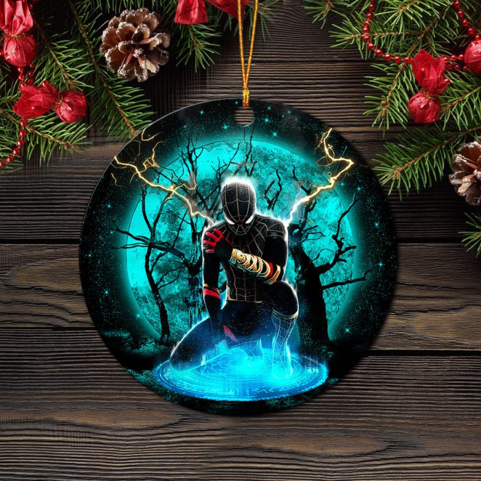 Spider Man Black Suit No Way Home Moonlight Mica Circle Ornament Perfect Gift For Holiday 2