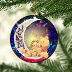Winnie The Pooh Love You To The Moon Galaxy Mica Circle Ornament Perfect Gift For Holiday 1