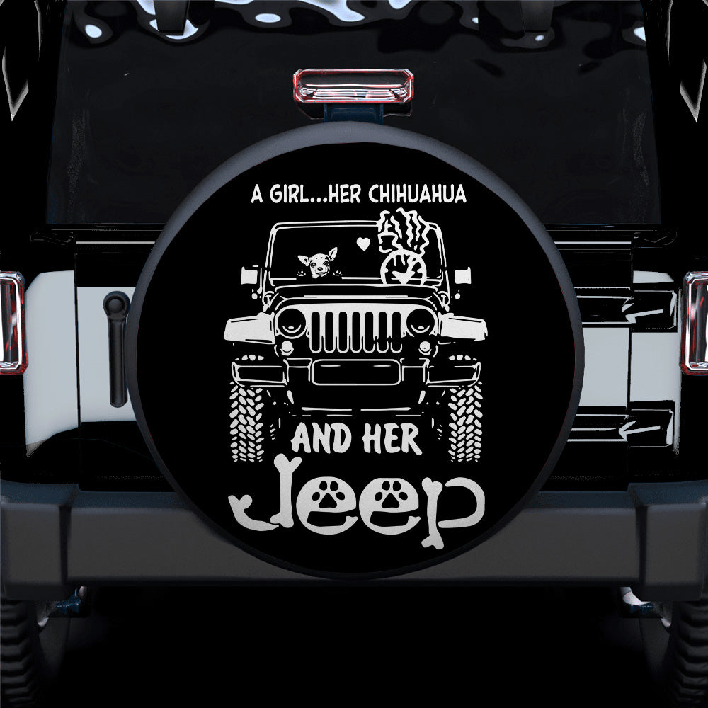 Chihuahua Jeep Spare Tire Covers Gift for Campers - Girls Adventure
