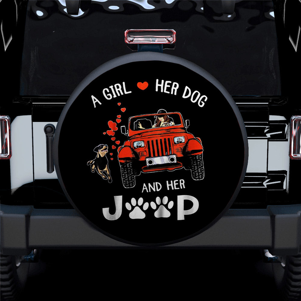 Girl Dog Lover Spare Tire Covers for Jeep - Perfect Camper Gift
