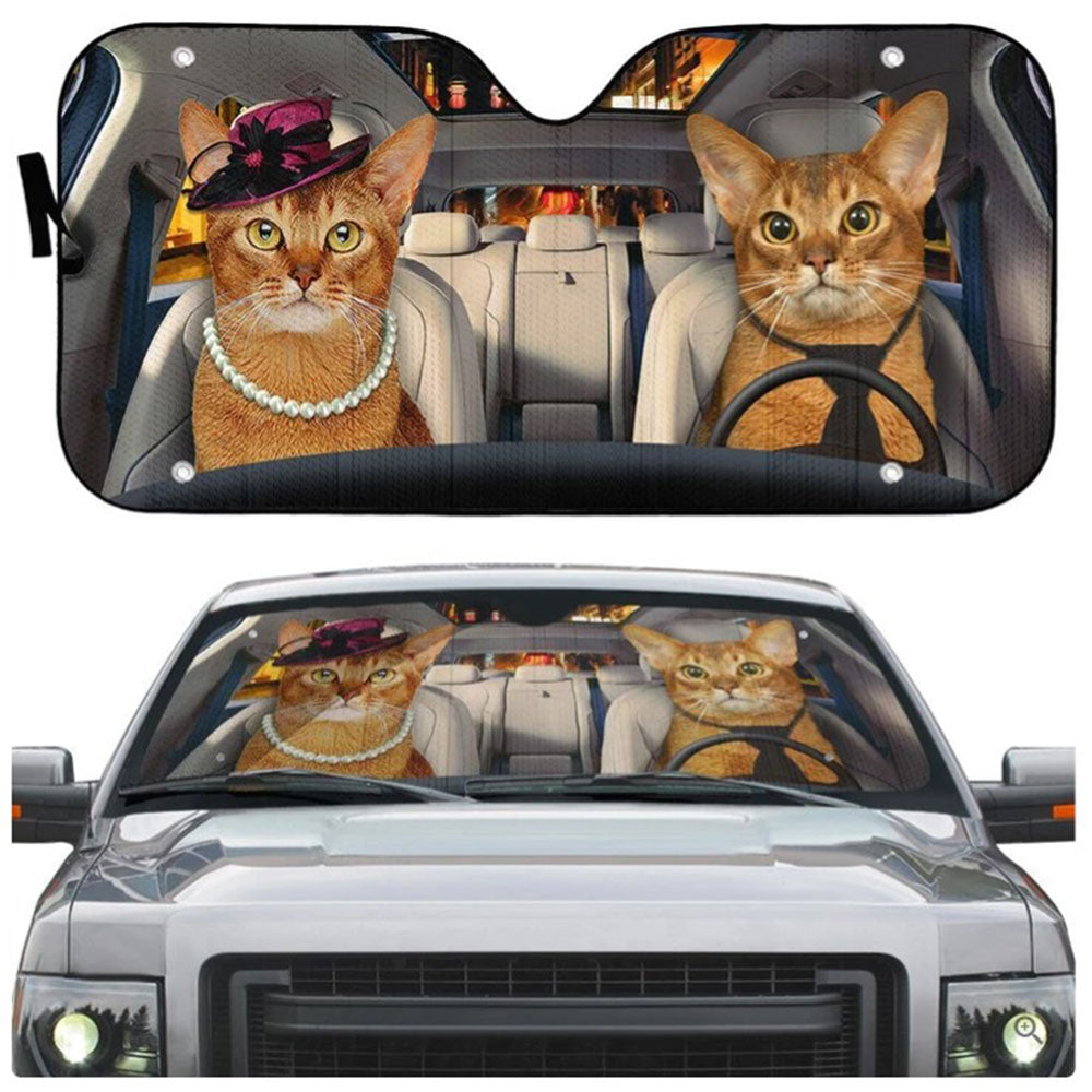 Abyssinian Cat Windshield Sun Shades Auto Accessories Decor Gift