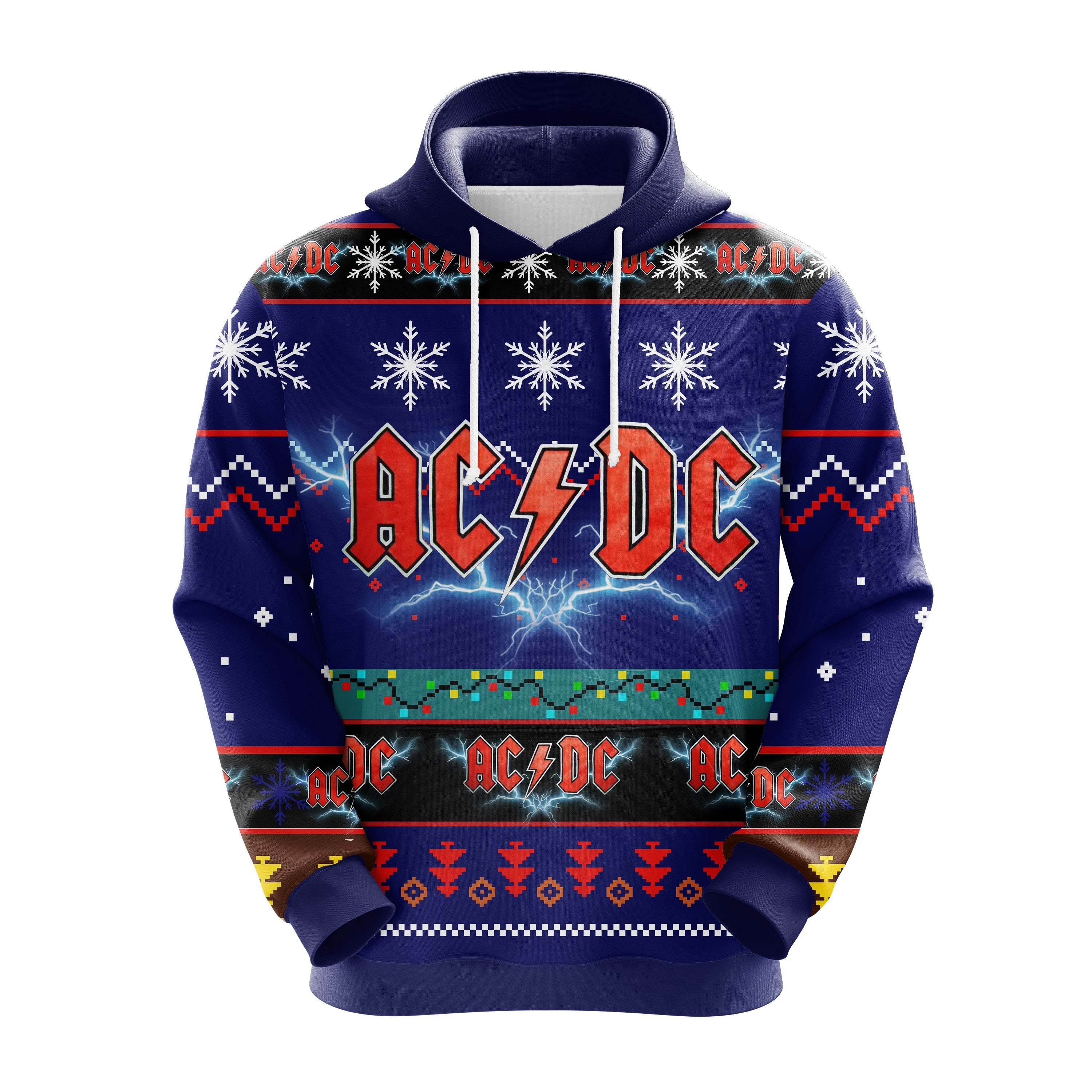 Cute AcDc Christmas Hoodie Gift Idea for Thanksgiving and Noel
