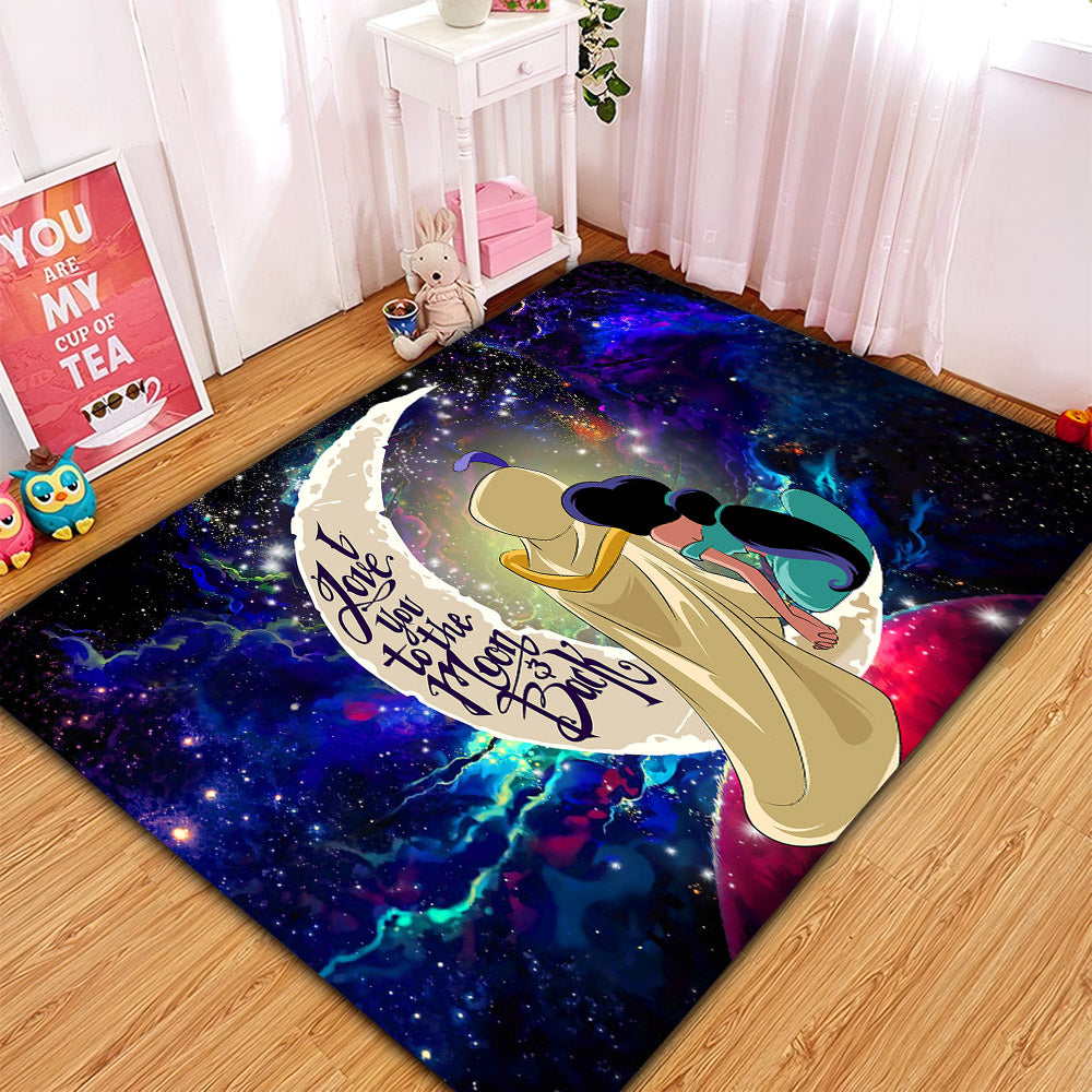 Love You to the Moon Galaxy Carpet Rug for Home Room Decor