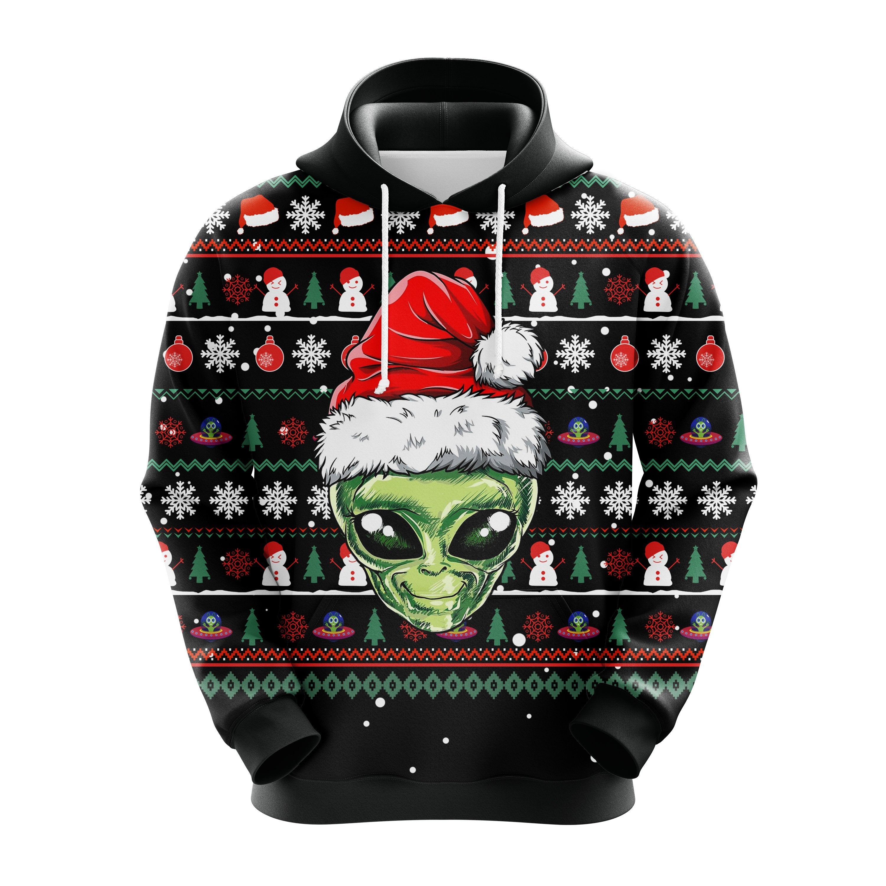 Cute Alien Santa Christmas Hoodie - Amazing Thanksgiving Gift Idea