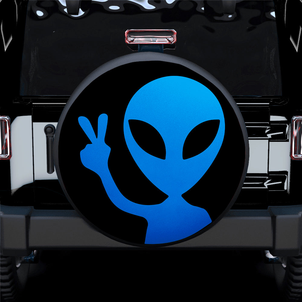 Alien Say Hi Blue Jeep Spare Tire Cover Gift for Campers
