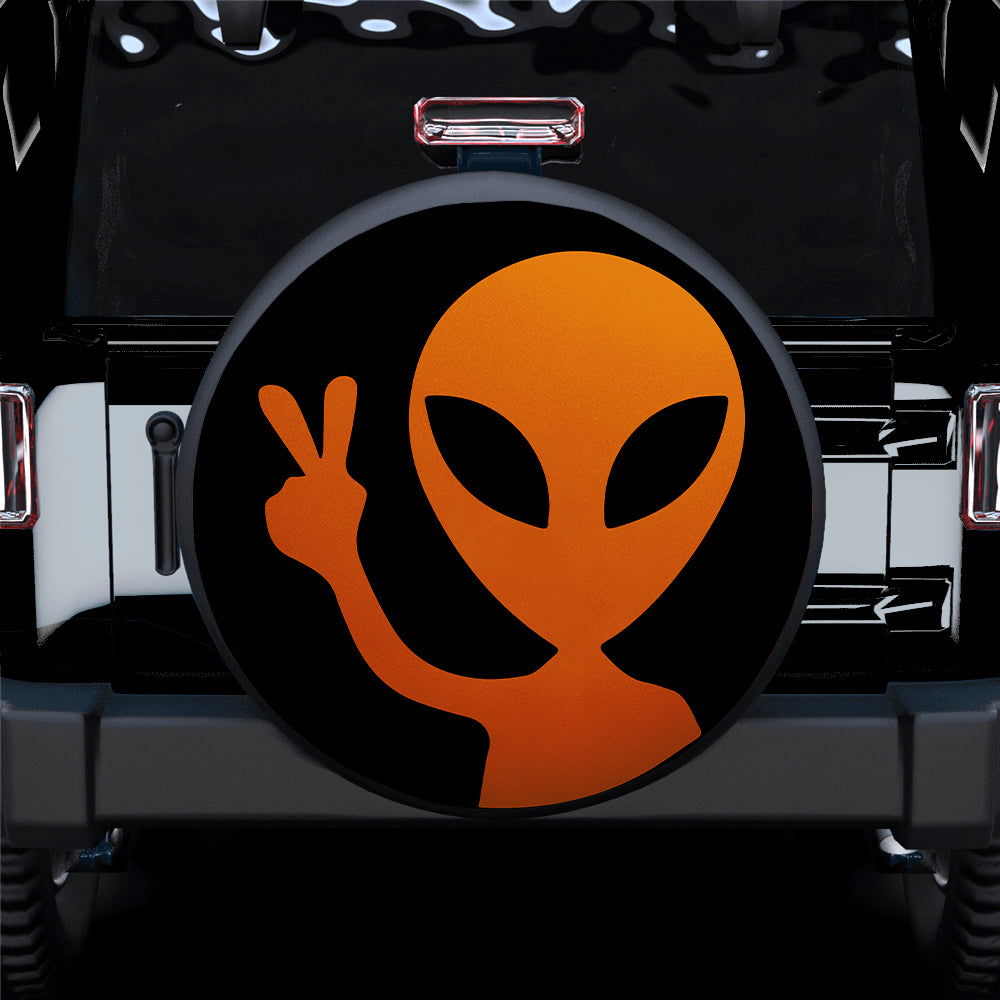 Alien Say Hi Jeep Spare Tire Covers for Campers - Orange Gift