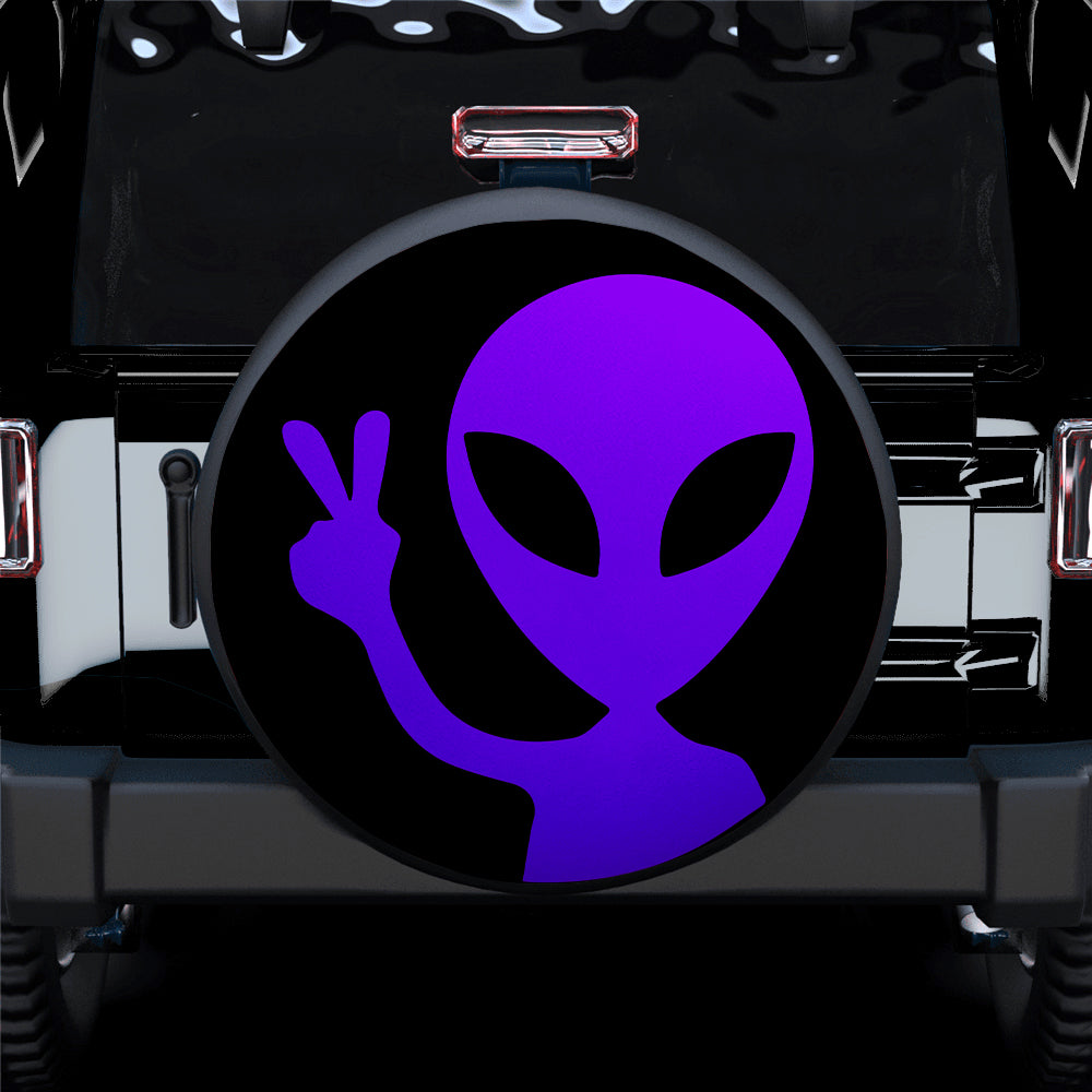 Alien Say Hi Purple Jeep Spare Tire Cover Gift for Campers