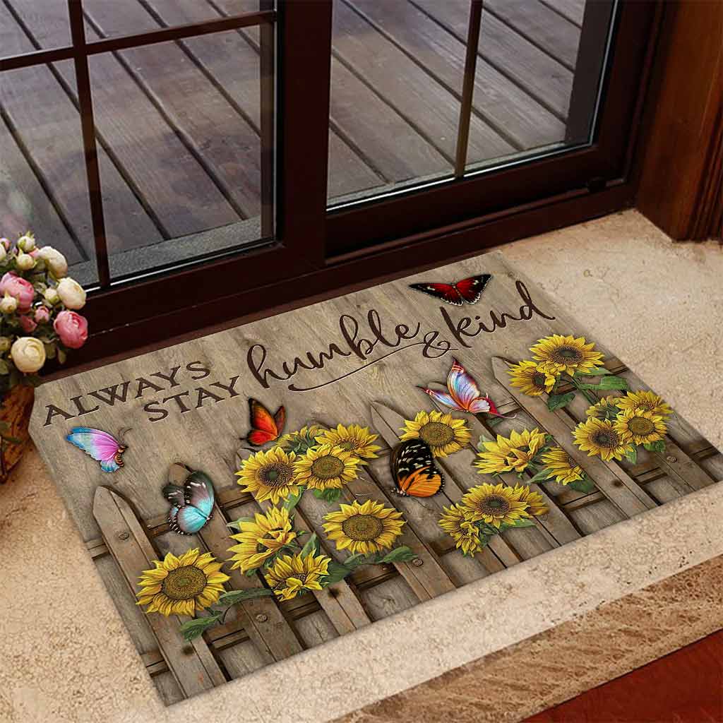 Humble and Kind Sunflower Doormat for Home Decor Always