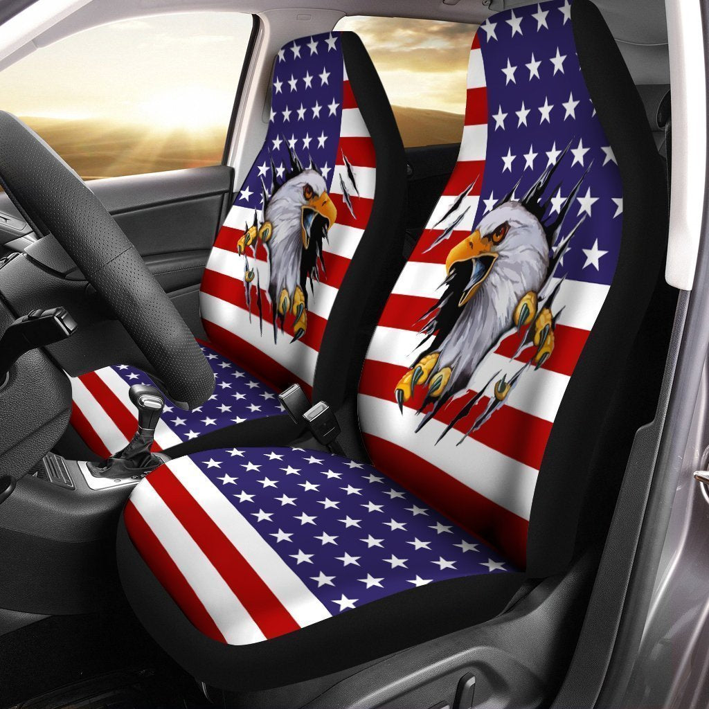 Bald Eagle Car Seat Covers - American Wildlife Vehicle Accessories