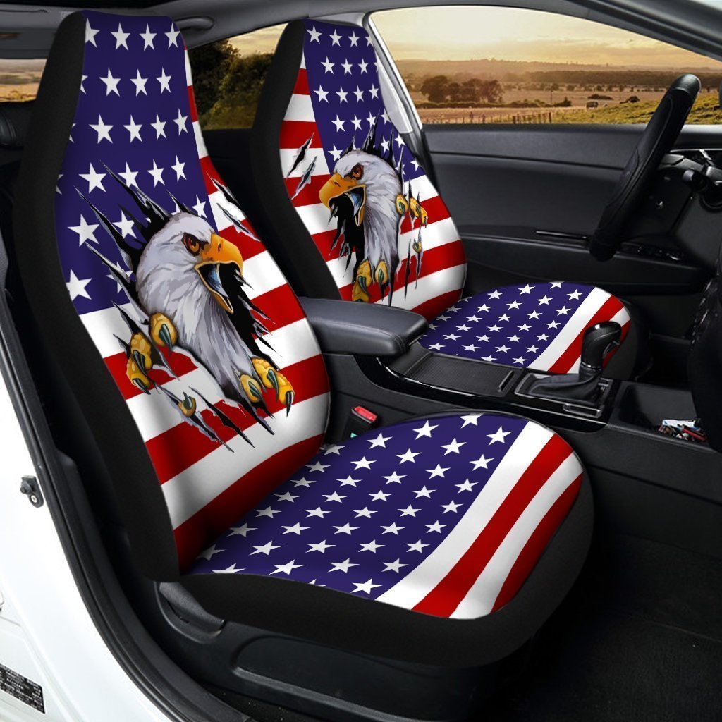 Bald Eagle Car Seat Covers - American Wildlife Vehicle Accessories