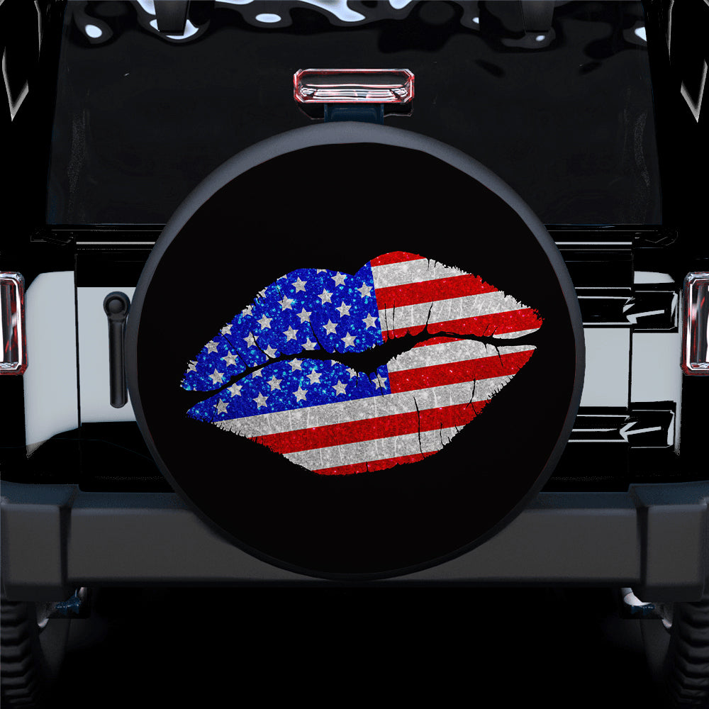 American Flag Jeep Spare Tire Cover Gift for Campers and Travelers