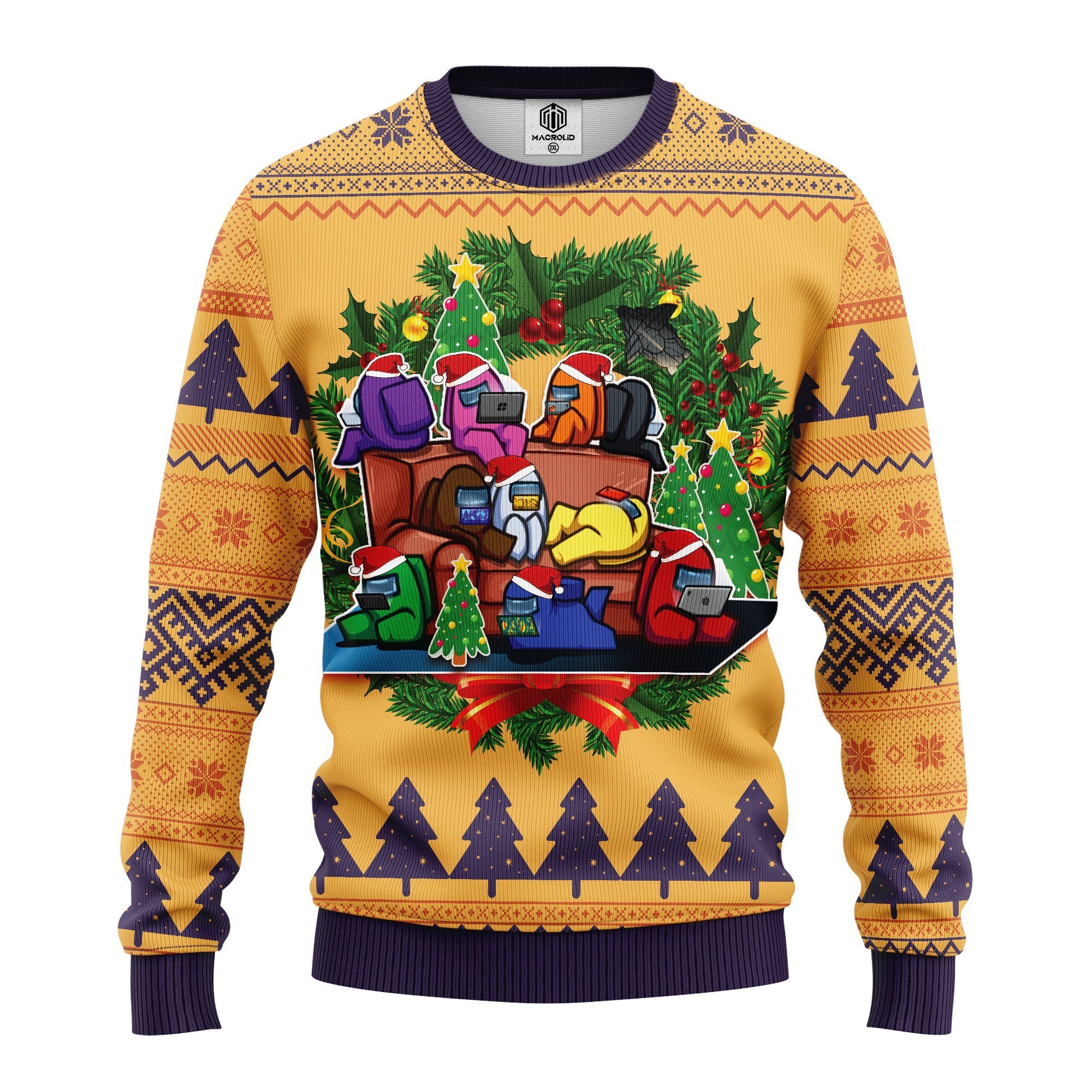 Among Us Yellow Christmas Sweater for Thanksgiving Gift Idea