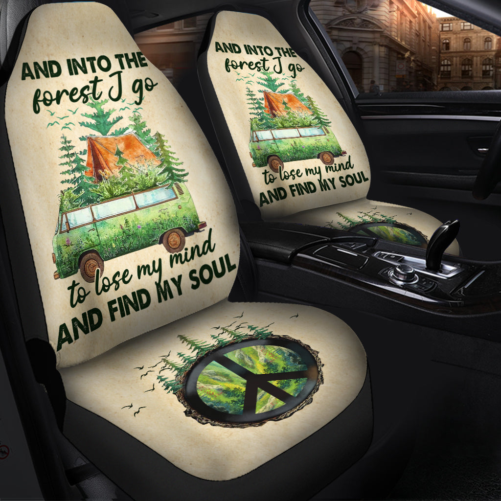 Premium Custom Car Seat Covers - And Into The Forest I Go Decor