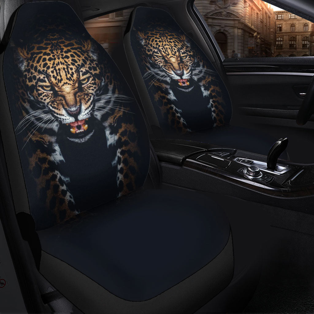 Premium Custom Angry Leopard Car Seat Covers Protector