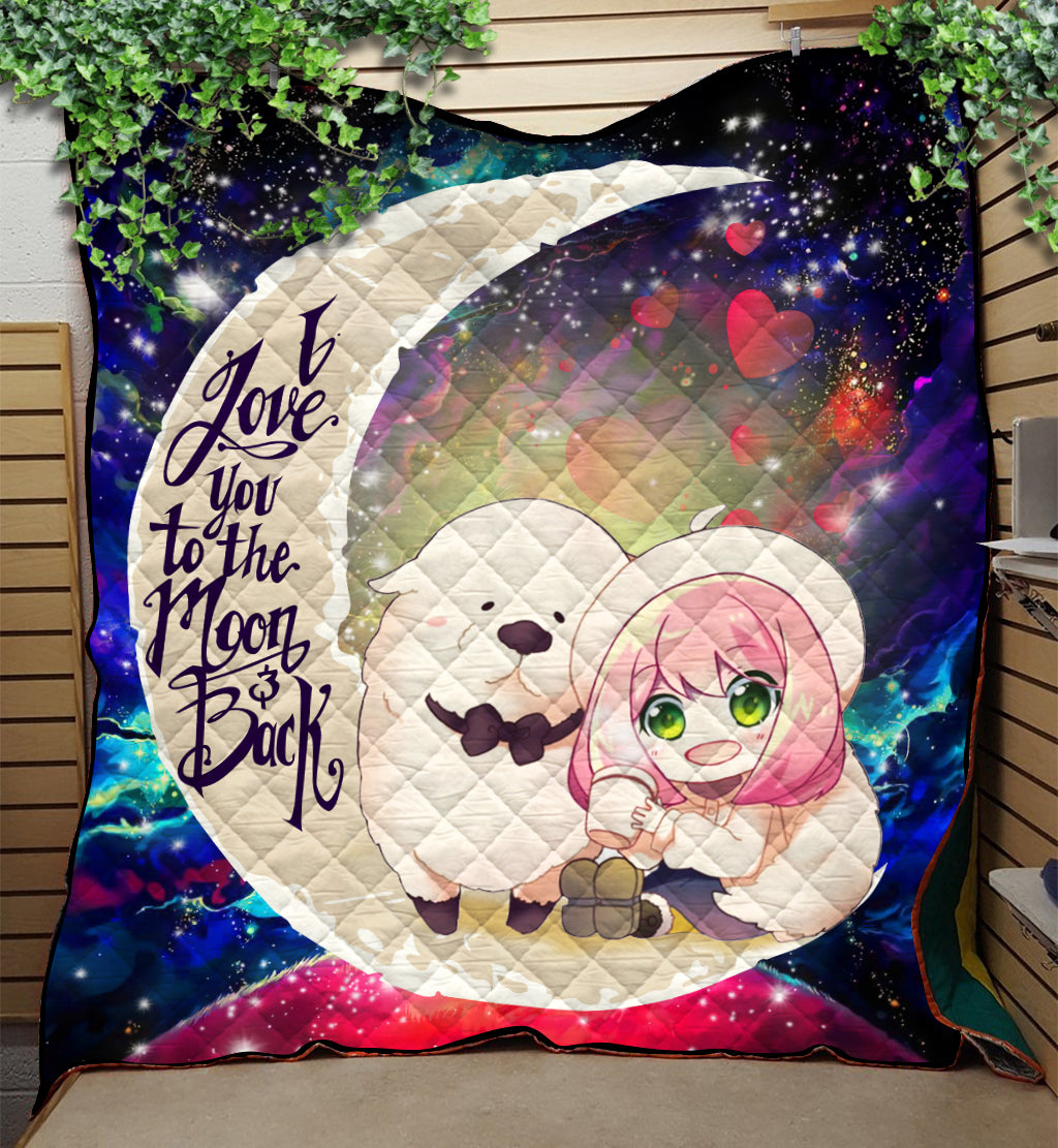 Anya Spy x Family Galaxy Dog Quilt Blanket Love You To The Moon