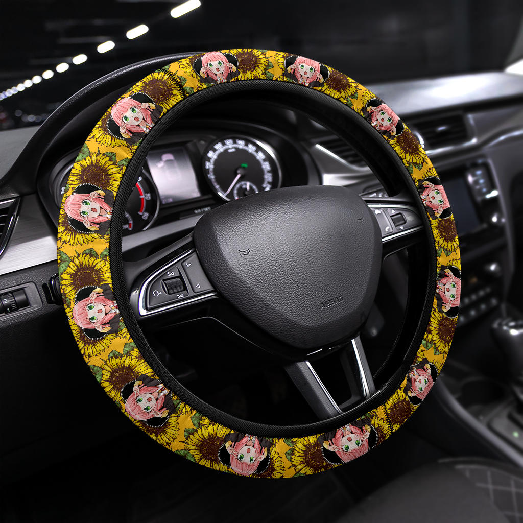 Anya Spy X Family Sunflower Zipper Steering Wheel Cover 7409