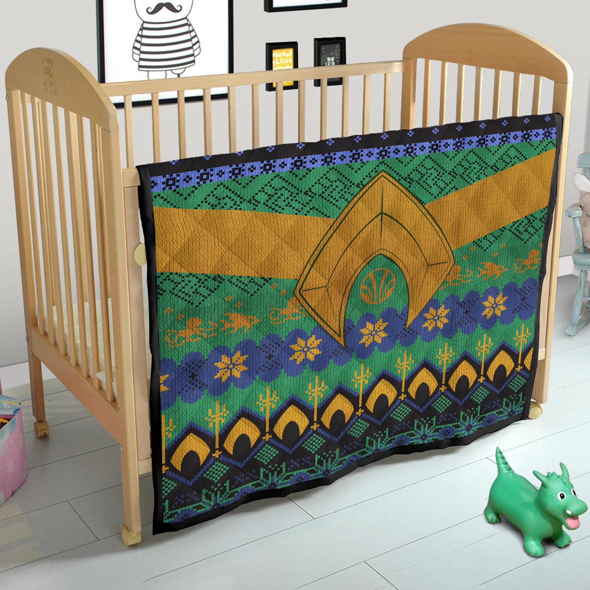 Aquaman Christmas Quilt Blanket - Atlantean Tidings Design