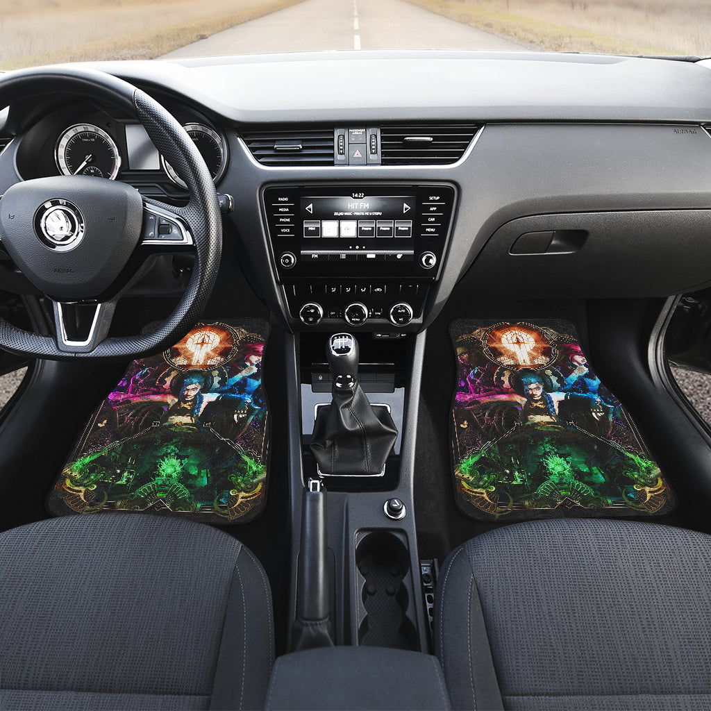 Jinx Silco Vi Arcane Car Mats featuring League of Legends Design