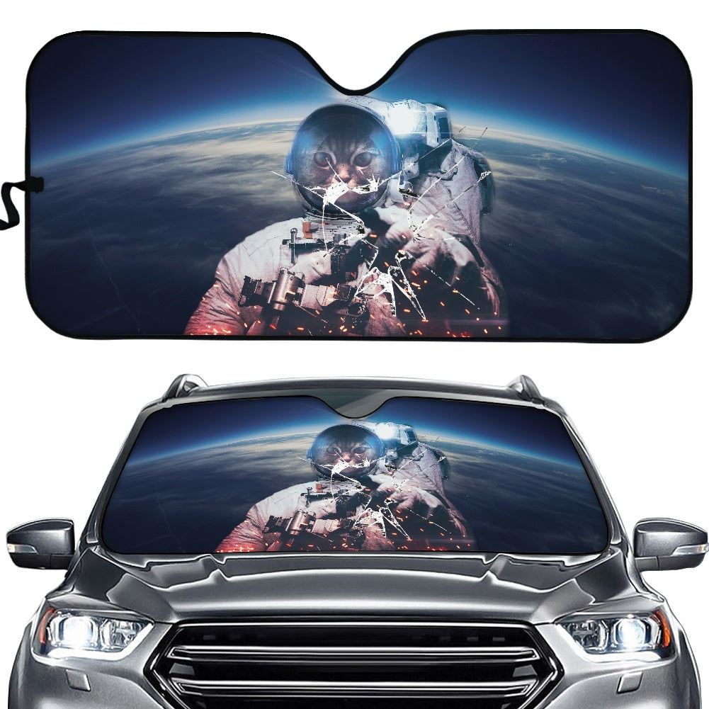 Astronaut Cat Sunshades for Cars - Auto UV Protection Shields