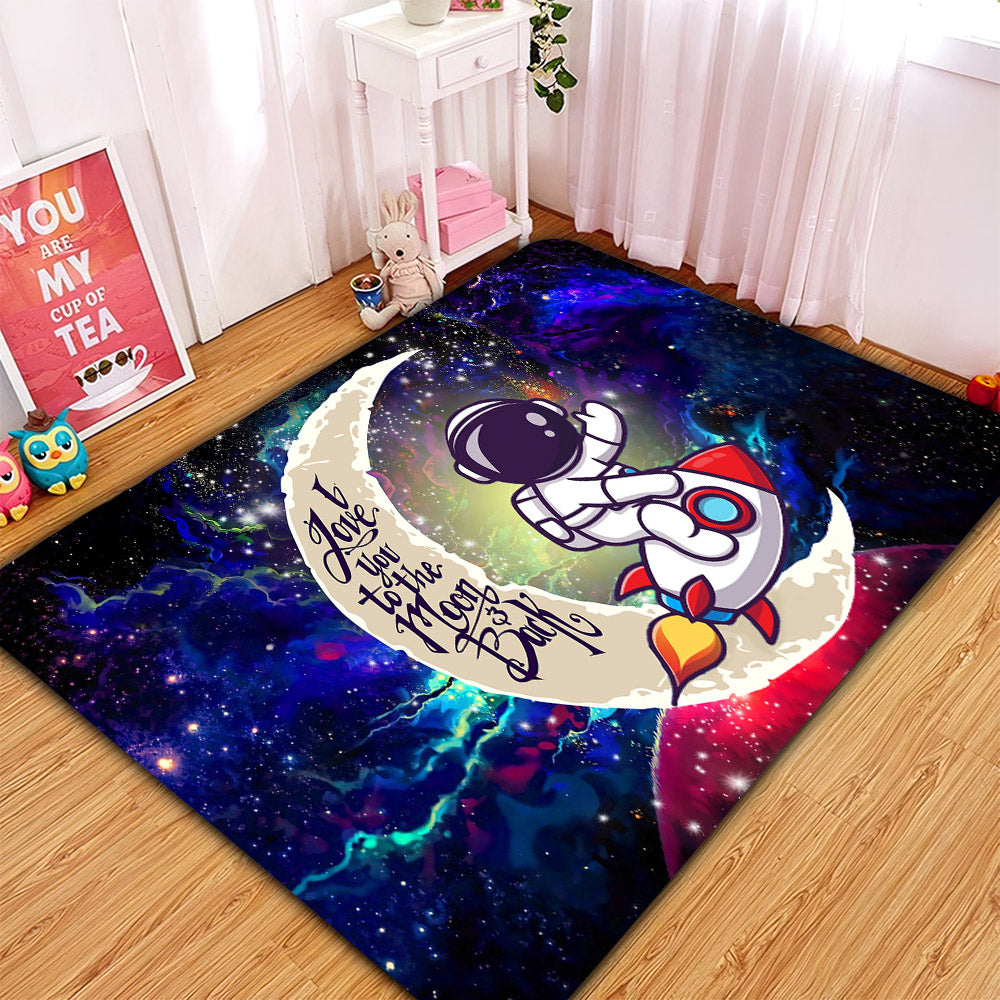 Chibi Astronaut Love You To The Moon Galaxy Rug for Home Decor